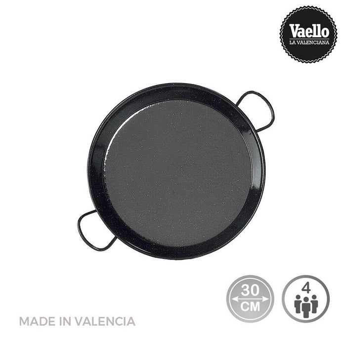 Paellera Tradicional Acero Esmaltado Ø30cm (4 Personas). Vaello