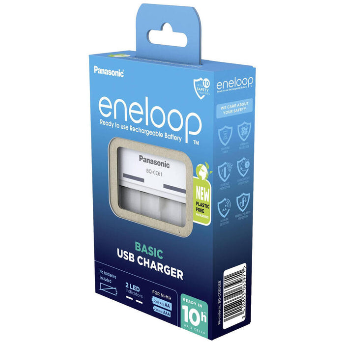 Panasonic Eneloop Cargador Básico Usb Bq-Cc61 Sin Baterías