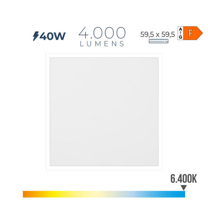 Panel Led 40 W 6400 K 4300 Lm Luz Fria 59,5 X 59,5 X 2,9 Cm