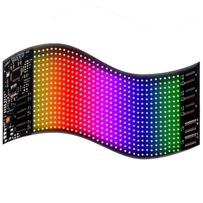 Pantalla De Matriz Led Rgb Flexible Para Coche 20 X 64 Con Aplicación Bluetooth Negro
