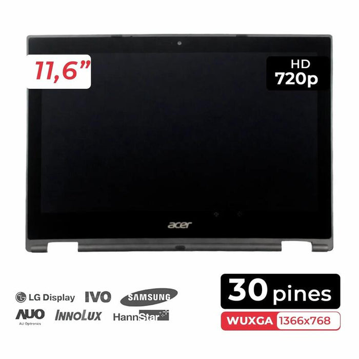Pantalla Led De 11.6"  Para Portátil Acer Chromebook 11r C738t C44z Con Marco