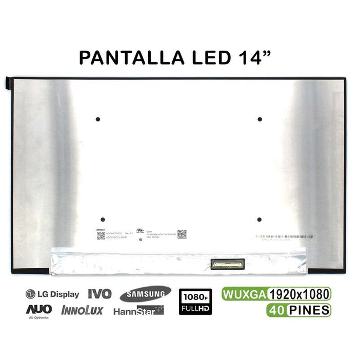 Pantalla Led De 14" Para Portátil N140hcq G51 Rev.C1
