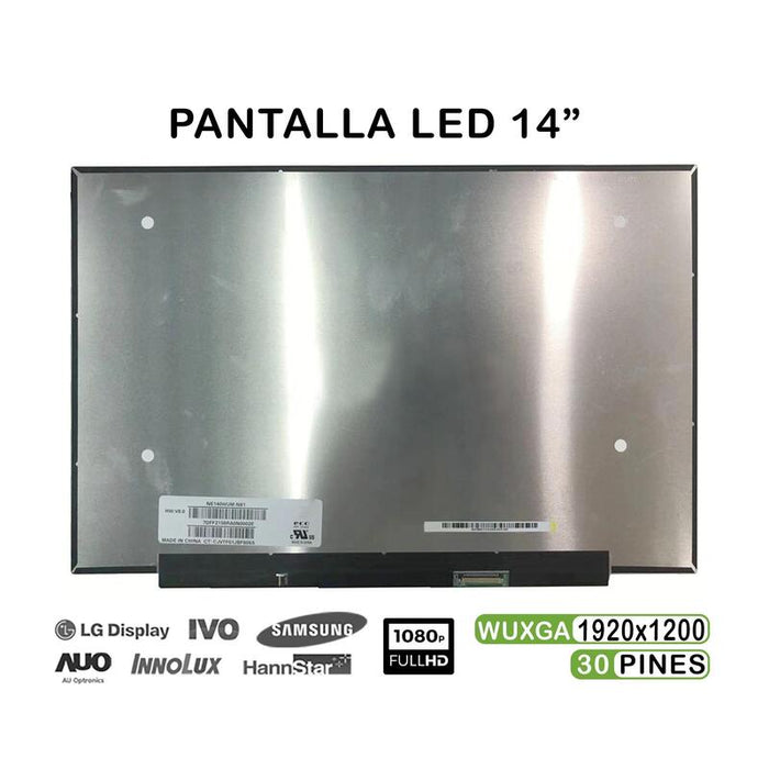 Pantalla Led De 14" Para Portátil Ne140wum N61 1920x1200 30 Pines