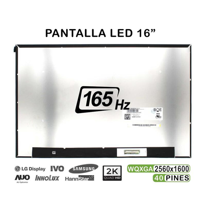 Pantalla Led De 16" Para Portátil Ne160qdm Ny1 2k 165hz