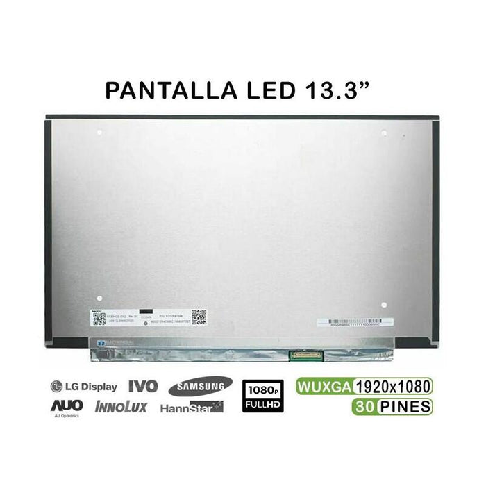 Pantalla Para Portatil N133hce-Eaa  Hp Elitebook 830 G6 Rev C4 13,3"  Fhd 1920*1080  Ips 30 Pines Edp Inferior Derecha Sin Brackets  Nueva 1 Año De Garantia