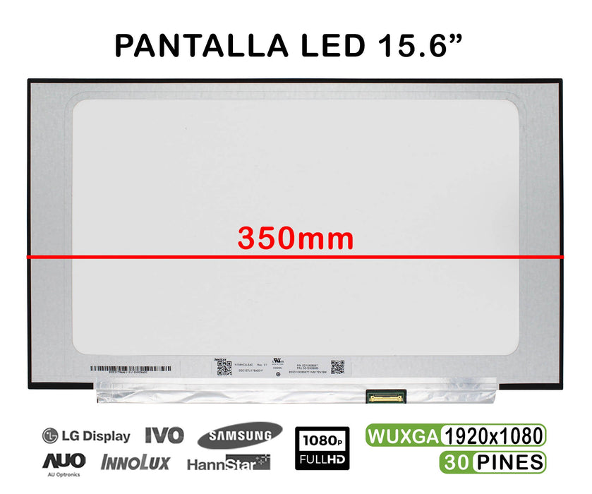 Pantalla 15.6" B156Htn06.2 Nv156Fhm-N68 Nv156Fhm-N52 Nv156Fhm-N4X Fhd Brillo Para Portátil