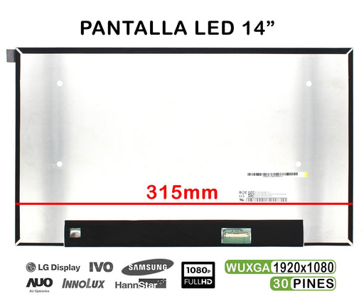 Pantalla Led De 14" Para Portátil Dell Latitude 5400 Ips Fhd 30 Pines