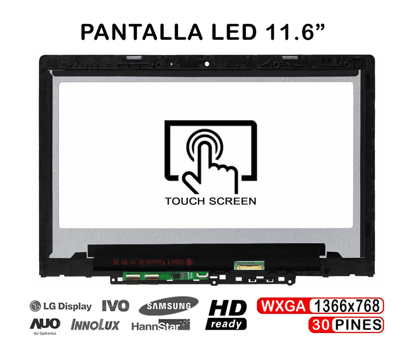 Pantalla Led Táctil Con Marco De 11.6" Para Portátil Lenovo Winbook 300E 2Nd Gen 5D10T45069
