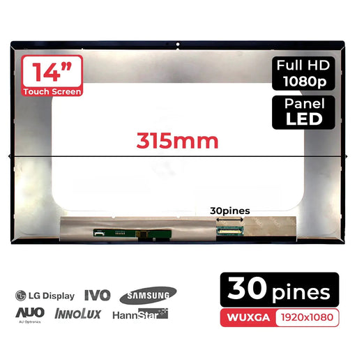 Pantalla Led Táctil De 14" Para Portátil Lenovo Flex 5-14 Areo1 Nv140Fhm-N4U Fhd Sin Marco