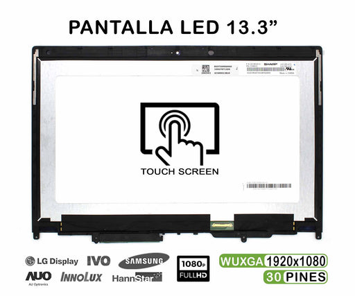 Pantalla Con Táctil De 13.3" Para Portátil Lenovo Thinkpad X380 Yoga 20Lh
