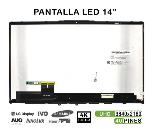 Pantalla Led Táctil De 14" Para Portátil Lenovo Yoga C940-14Iil 5D10S39596 4K Con Marco