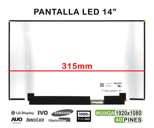 Pantalla Led De 14" Para Portátil Lq140M1Jw49 40 Pines