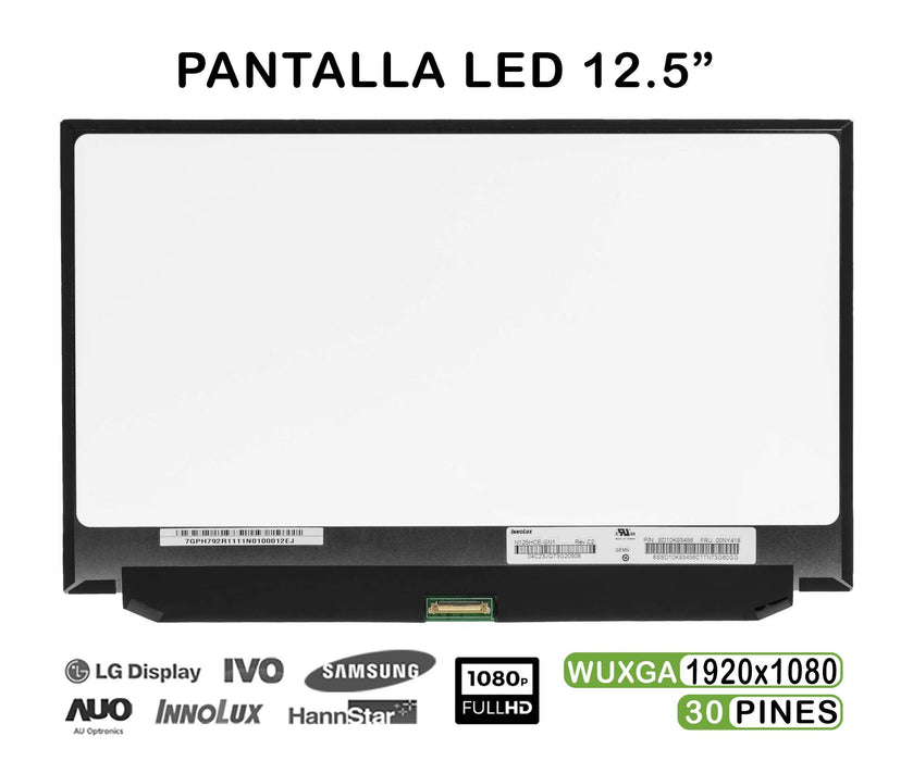 Pantalla Led De 12.5" Para Portátil Lenovo N125Hce-Gn1 Rev.C2 St50G56781 00Ny418
