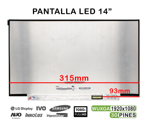 Pantalla Led De 14" Para Portátil N140Hce-En2 Rev.C4 Fhd 30 Pines