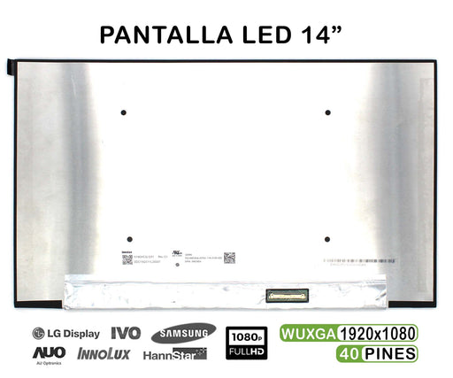 Pantalla Led De 14" Para Portátil N140Hcq-G51 Rev.C1