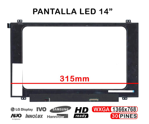Pantalla Led De 14" Para Portátil Nt140Whm-N44 Nt140Whm-N44 V8.0 315Mm