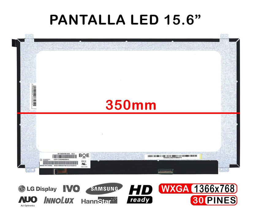 Pantalla Led De 15.6" Para Portátil Nt156Whm-N45 V8.1 350Mm