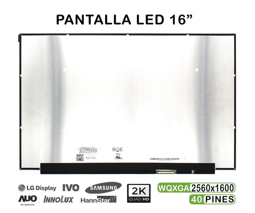 Pantalla Led De 16" Para Portátil Ne160Qdm-N62 40 Pines