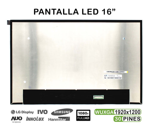 Pantalla Led De 16" Para Portátil Ne160Wum-N61 V8.0 30 Pines