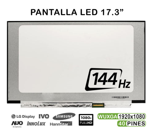 Pantalla Led De 17.3" Para Portátil Nv173Fhm-Nx4 V8.0 144Hz 40 Pines Fhd