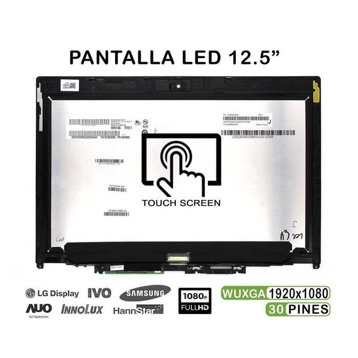 Pantalla Táctil Led De 12.5" Para Portátil Lenovo Thinkpad Yoga 260 Fhd 30 Pines