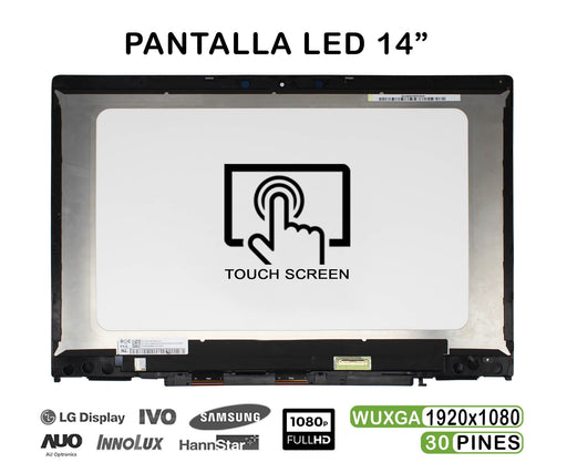 Pantalla Led De 14" Táctil Con Marco Para Portátil Hp Pavilion X360 14-Cd 14-Cd0003Ns 14-Cd0008Ns