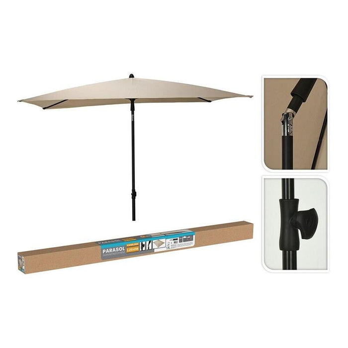 Parasol Rectangular Beige, 125 X 200 Cm