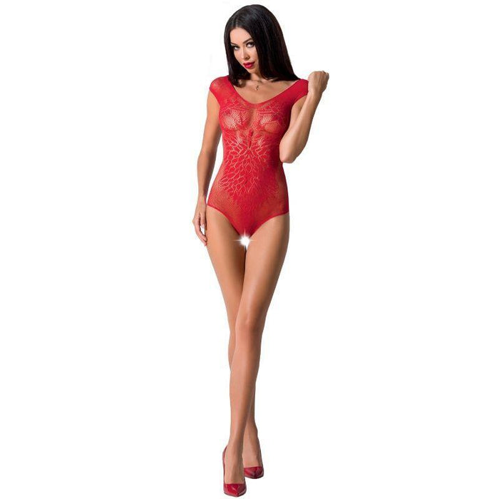 Passion - Woman Bs064 Bodystocking Rojo Talla Unica