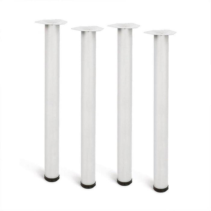 Pata Cilíndrica De Mesa, Modelo 4406, De Acero En Color Blanco, Ø60 X 710 Mm, 4 Uds