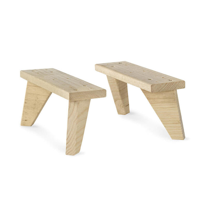 Pata Dinamic De Pino Macizo 13,5 X 9 X 31 Cm, Juego De 2 Piezas