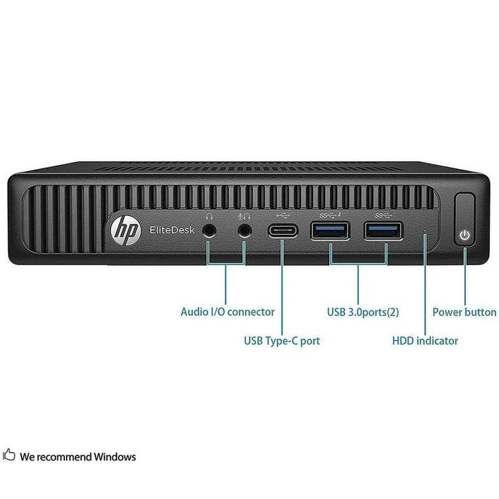 Pc Reacondicionado  Hp Elitedesk 800 G1 Mini I5-4570t 8gb 256gb M2 + 120gb Ssd 2,5"  Win 11 Pro Instalado 1 Año De Garantia