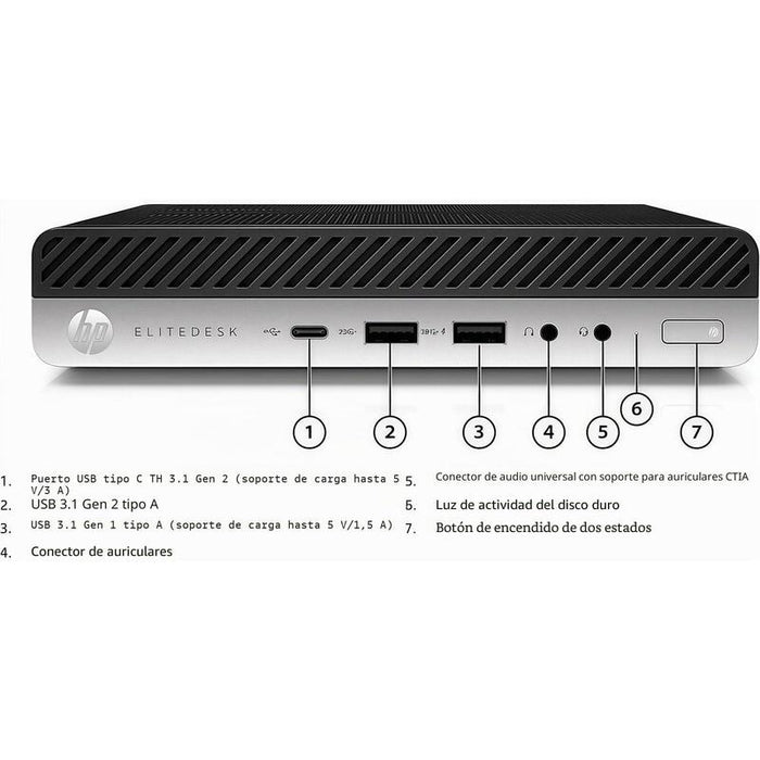 Pc Reacondicionado Hp Elitedesk 800 G4 Mini I5-9500t 8gb 256gb Ssd W11 Pro Instalado 1 Año Garantia
