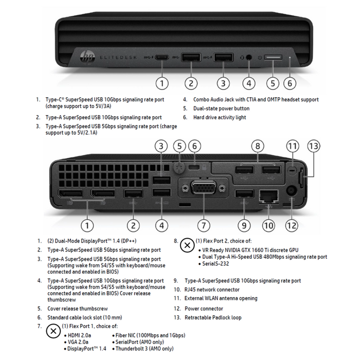 Pc Reacondicionado Hp Elitedesk 800 G6  I5-10500t  16gb  256gb Ssd  Intel Uhd Graphics 630  Wifi  W11 Pro  Grade A