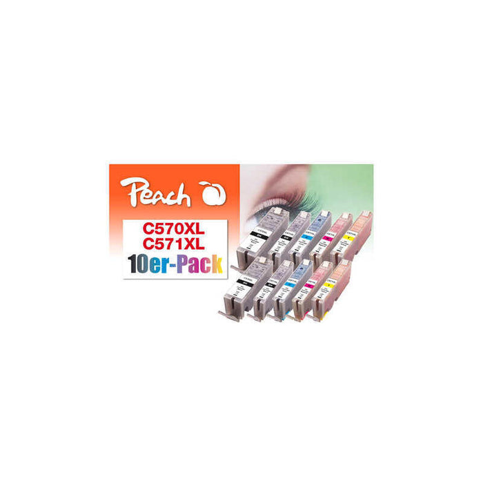 Peach 0f319980 Tinta Canon Pgi-570xl/Cli-571xl  Negro, Cian, Magenta, Foto Negro, Amarillo 10 Pieza(S)