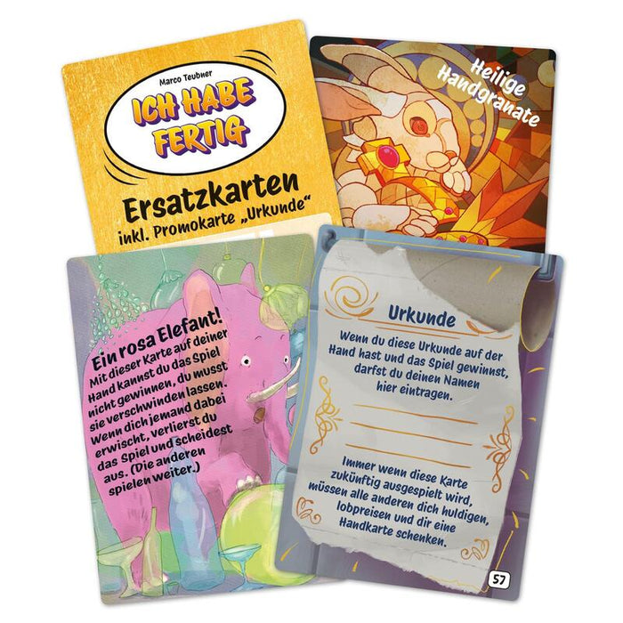 Pegasus Ich Habe Fertig - Ersatzkarten Inkl. Promo "Urkunde" (Erweiterung) 90028g