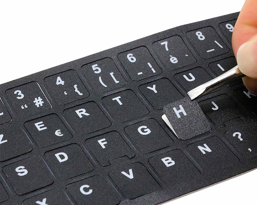 Pegatina Para Teclado Castellano Blanco Con Letras Negras
