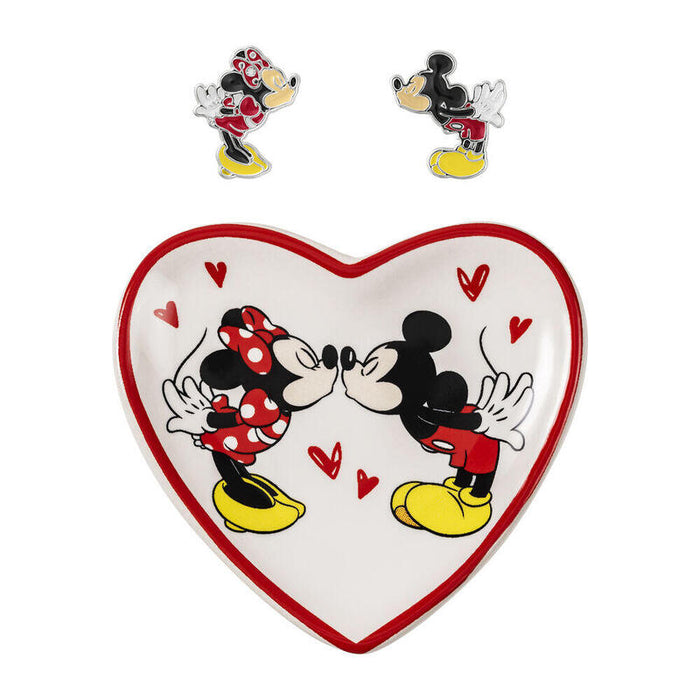 Pendientes + Plato Bisuteria Mickey & Minnie Disney