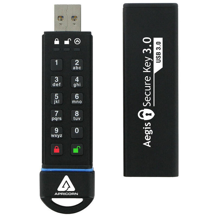 Pendrive Apricorn Usb 3.0 120gb Securekey 256bit Aes-Xts, Ip58,
