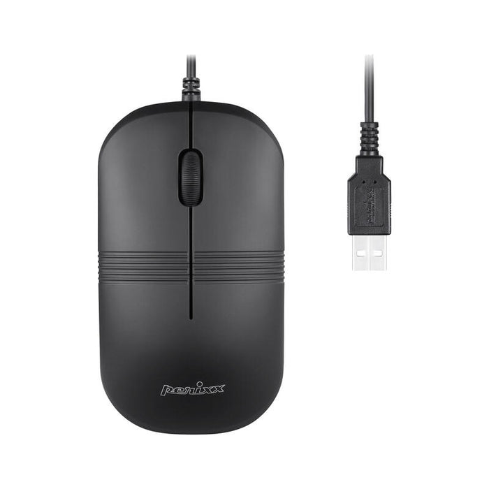 Perixx Perimice-503 B, Ratón Resistente Al Agua, Con Cable Usb, Negro