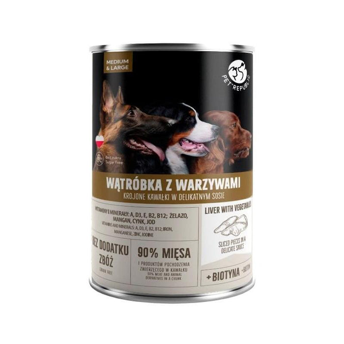 Pet Republic Adult Medium & Large Liver With Vegetables - Comida Húmeda Para Perros - 1250g