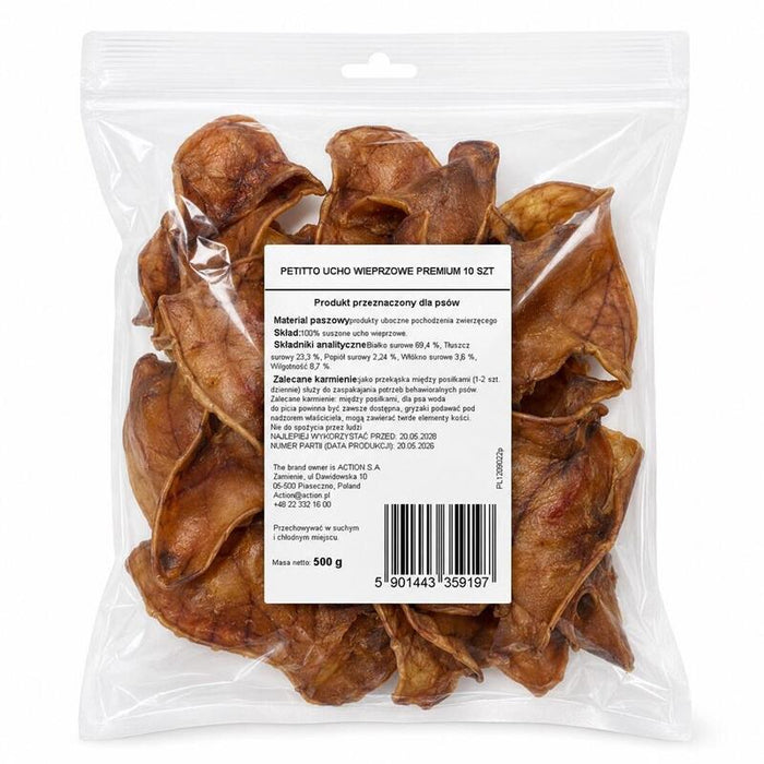Petitto Ucho Wieprzowe Para Perro 10 Szt 40g