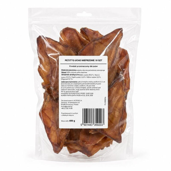 Petitto Ucho Wieprzowe Para Perro 10szt