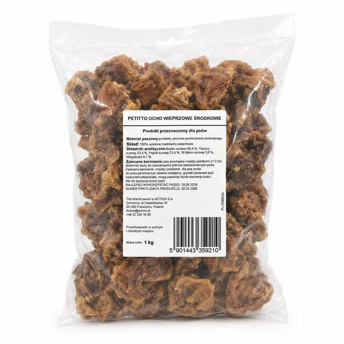 Petitto Ucho Wieprzowe Srodkowe Przysmak Para Perro 1kg