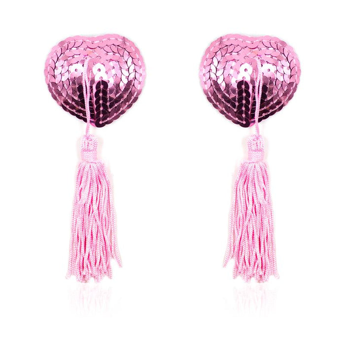 Pezoneras Autoadhesivas Forma De Corazón Con Lentejuelas Rosa