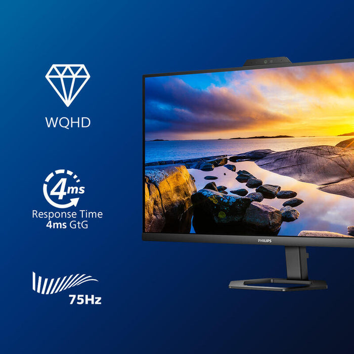Philips 27e1n5600he 5000 Series Monitor Led 27" 2560 X 1440 Qhd @ 75 Hz Ips 300 Cd/M² 1000:1 1 Ms Hdmi Displayport Usb-C Altavoces Negro Con Textura