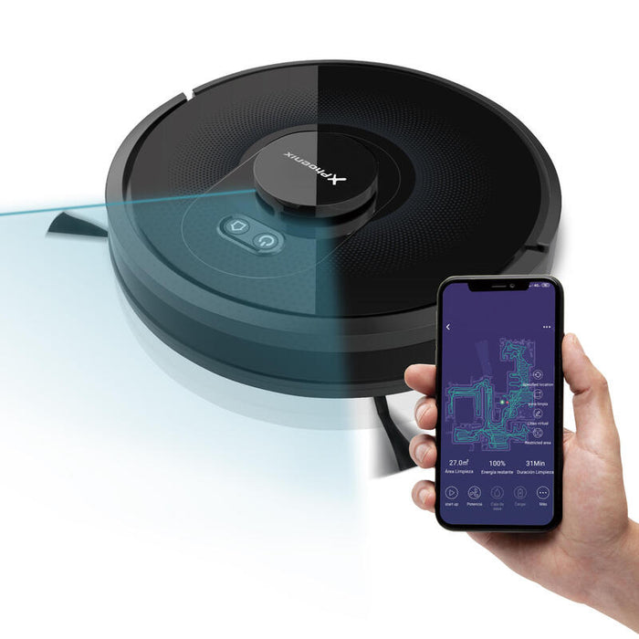 Phoenix Robot Aspiradora  Laser C/ Mapeo Navegacion Inteligente Negro