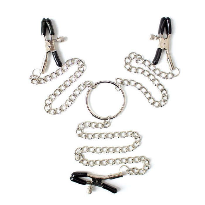 Pinzas Para Pezones Y Clitoris Con Cadena Plata