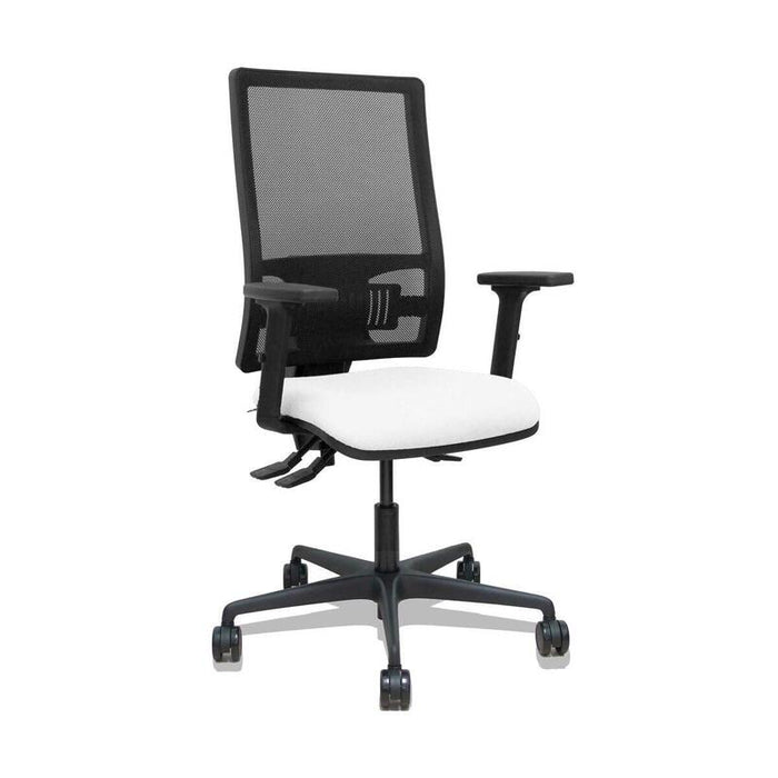 Piqueras Y Crespo Silla Bormate Asincro Malla Negra Asiento Bali Blanco Brazos 2d Ruedas 65mm