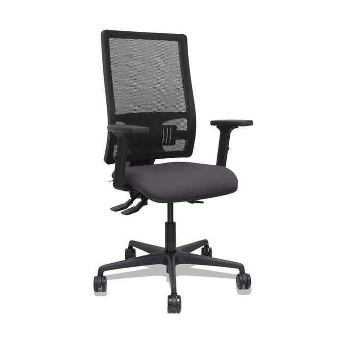 Piqueras Y Crespo Silla Bormate Asincro Malla Negra Asiento Bali Gris Oscuro Brazos 2d Ruedas 65mm