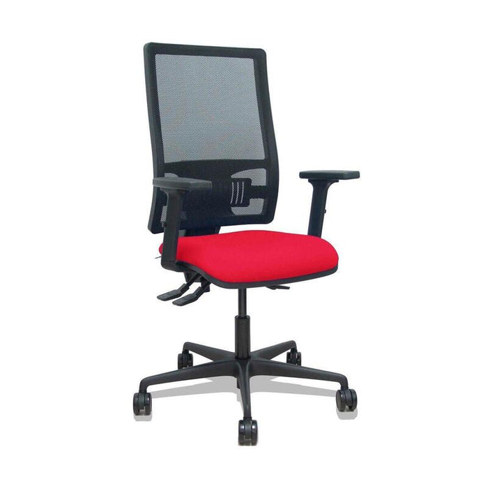 Piqueras Y Crespo Silla Bormate Asincro Malla Negra Asiento Bali Rojo Brazos 2d Ruedas 65mm